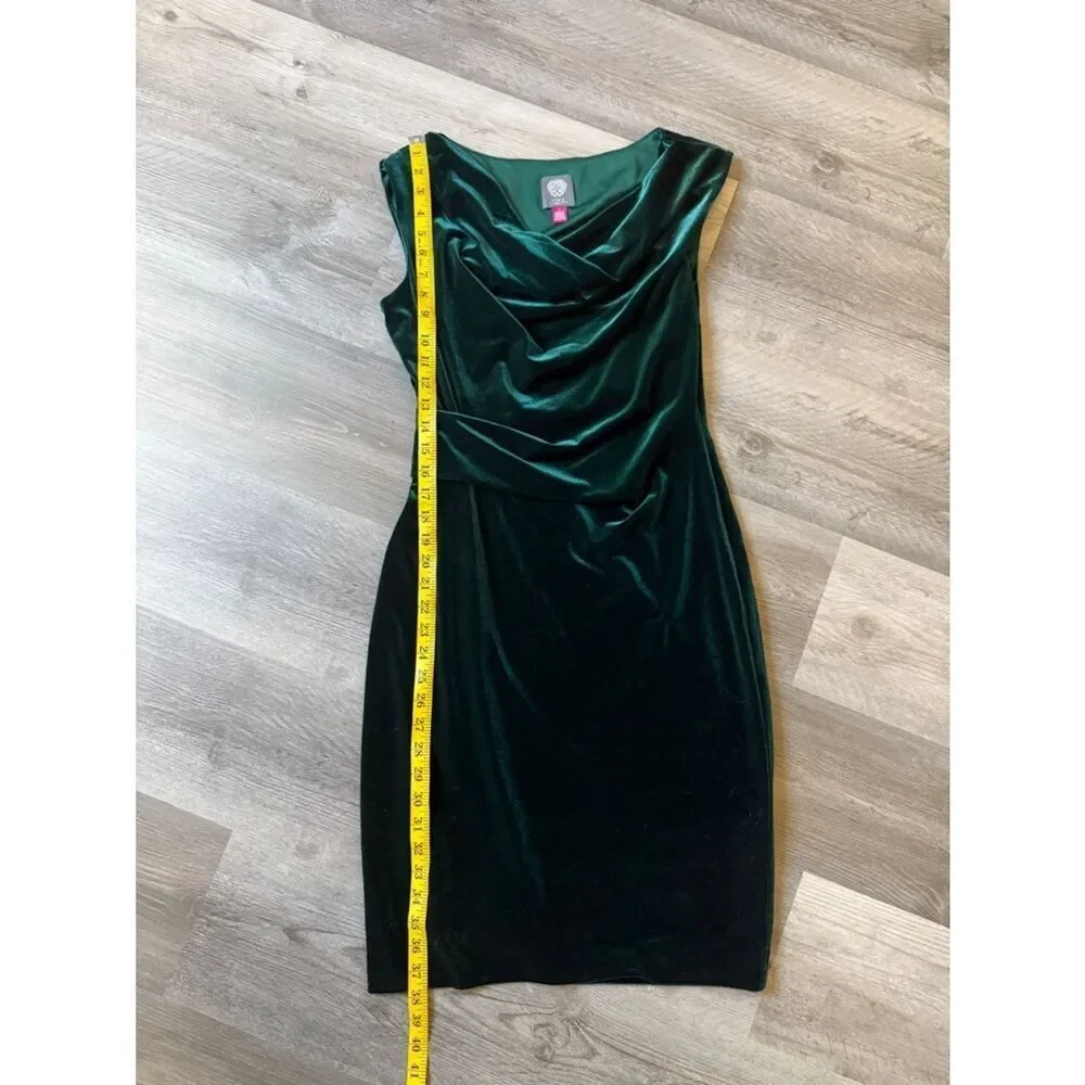 Vince Camuto Velvet Ruched Cocktail Dress Cowl Neck 6 Party